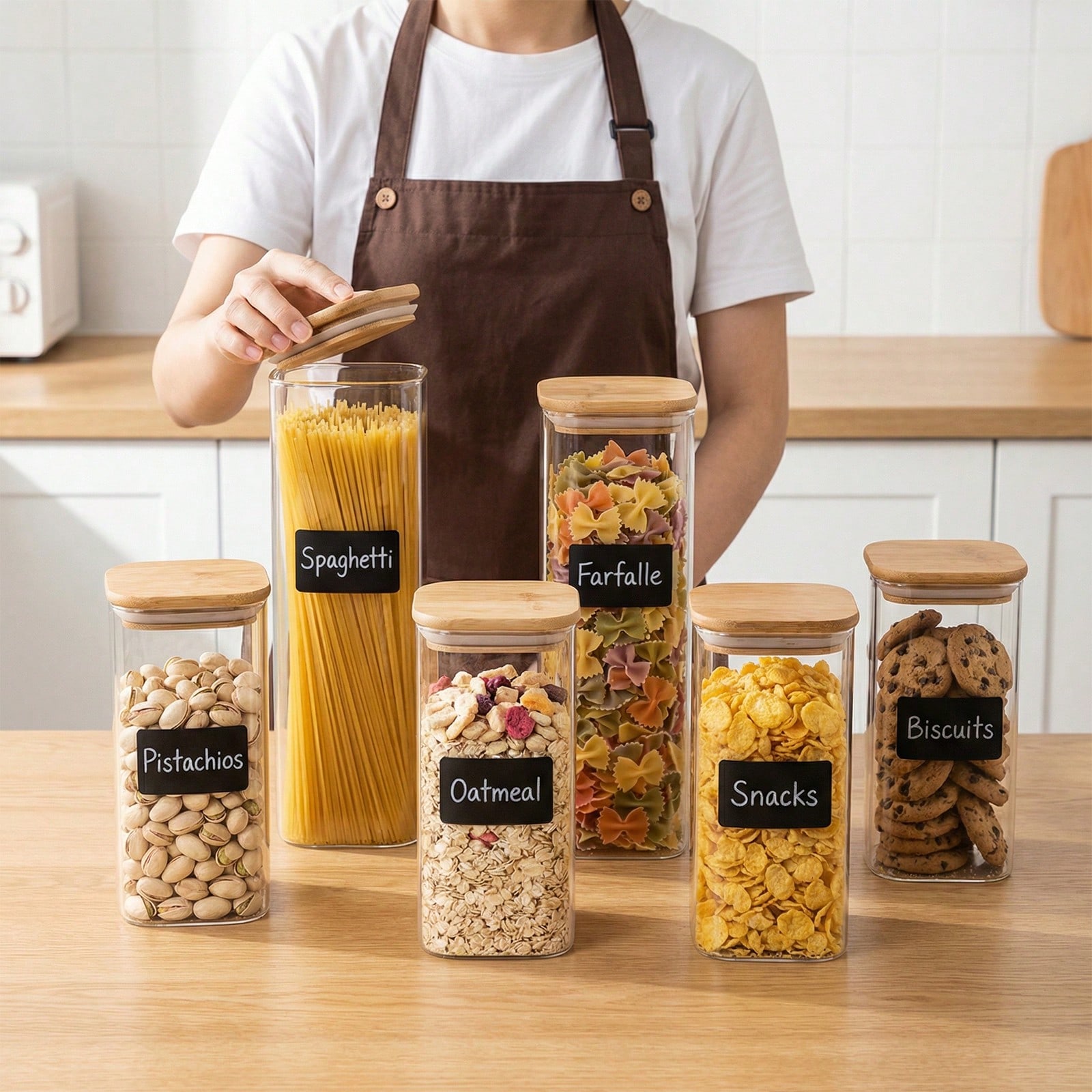 Food Storage For Pantry - Recipientes de vidro para armazenamento de
