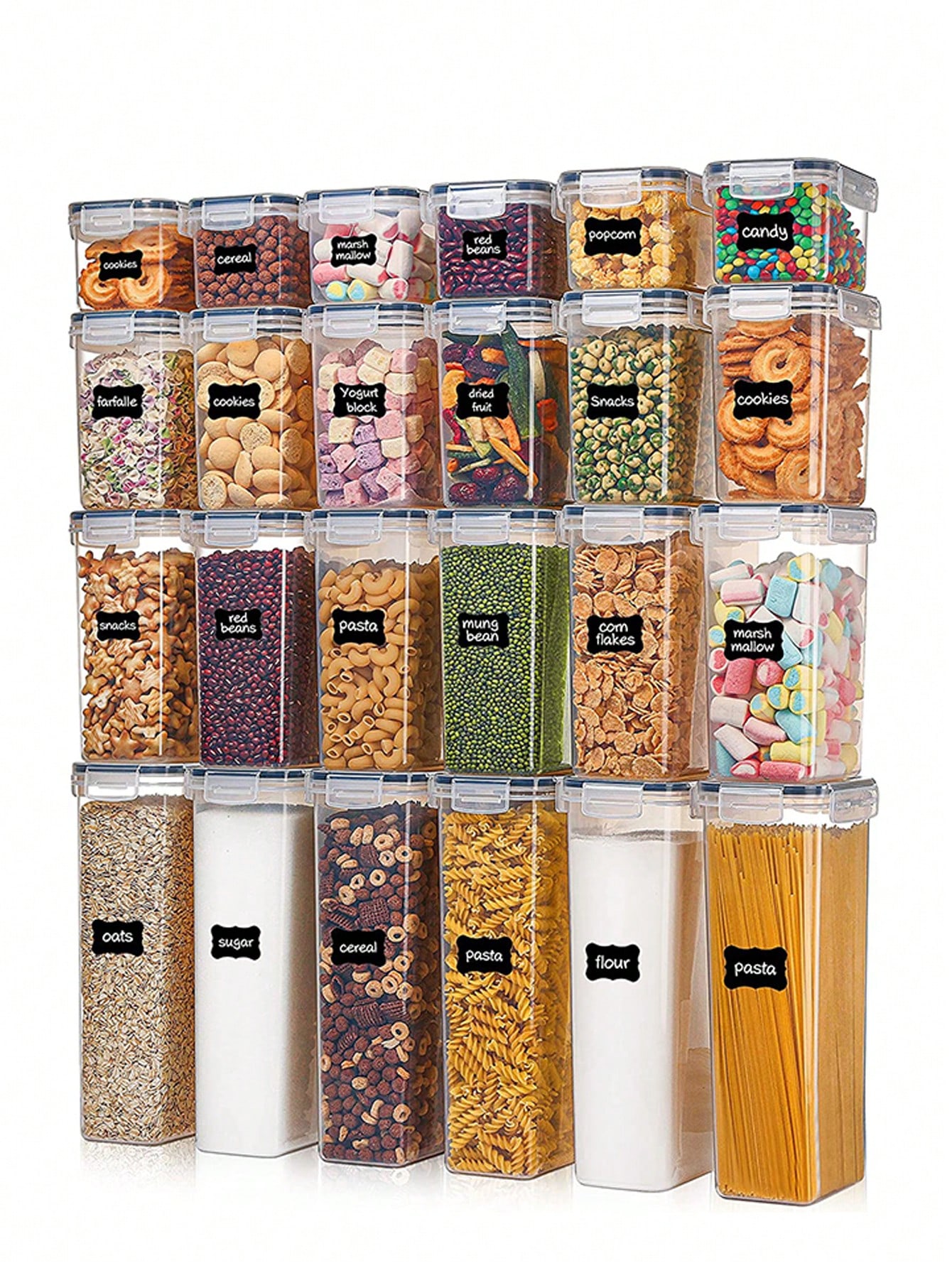 Food Storage For Pantry - Conjunto de 48 Recipientes Herméticos para
