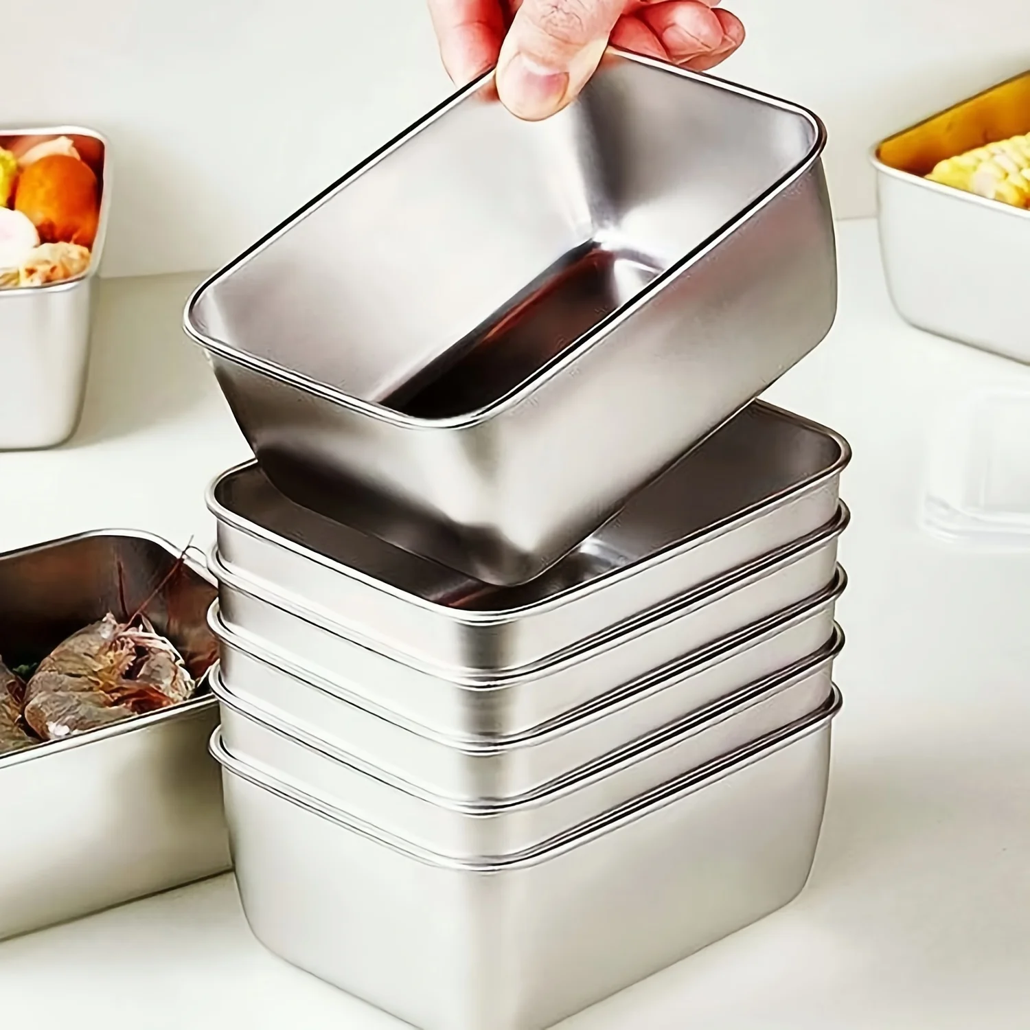 Food Storage Aluminum - Conjunto de recipientes de aço inoxidável
