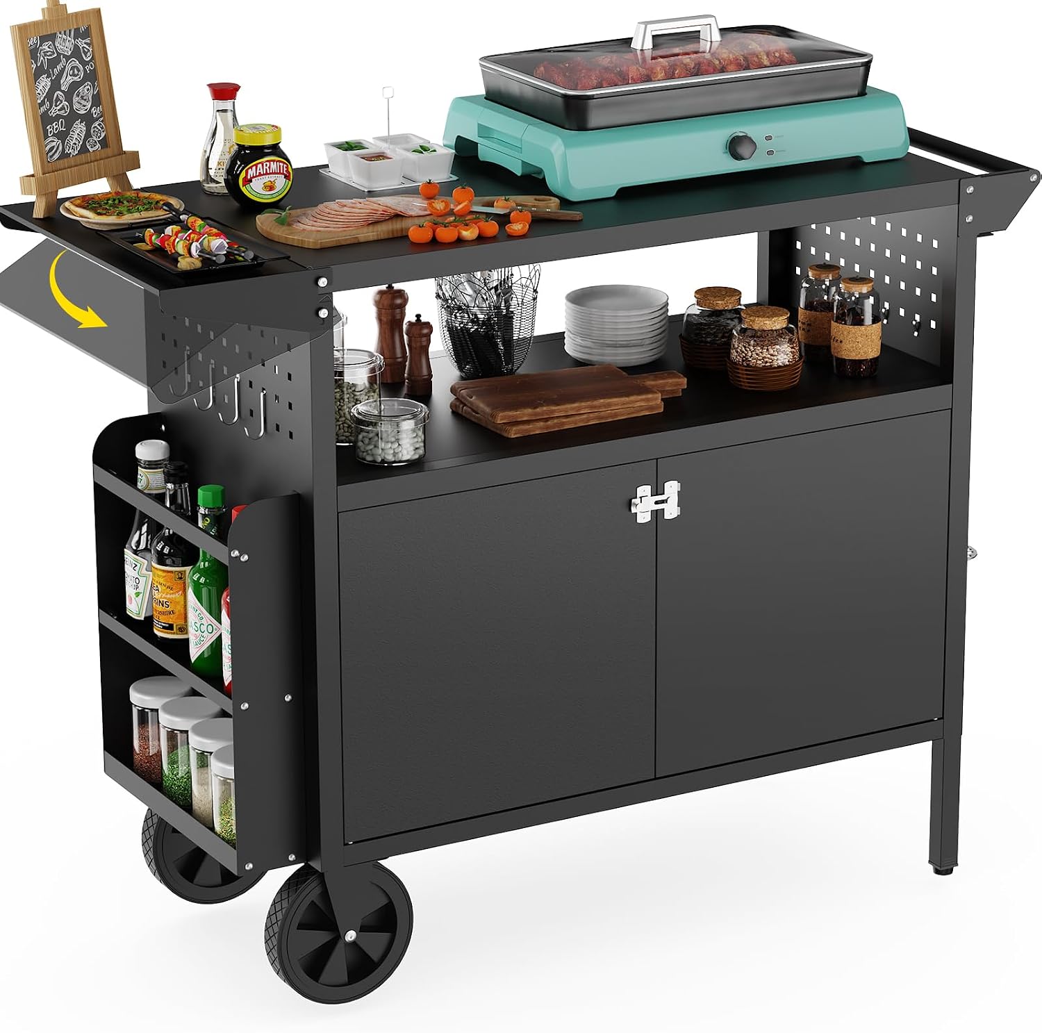 Food Storage With Wheels - Carrinho de Churrasco para Exterior com