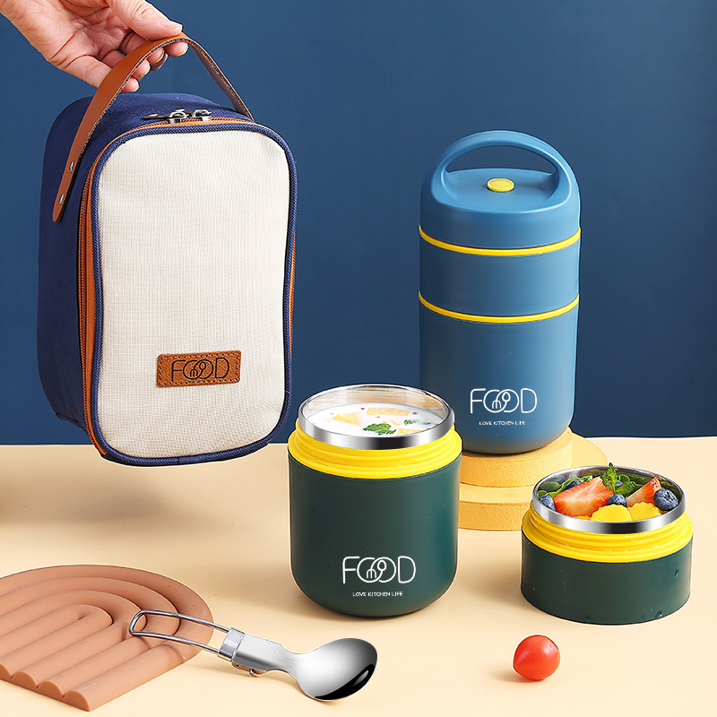 Food Storage Thermos - Lancheira isolada de aço inoxidável de