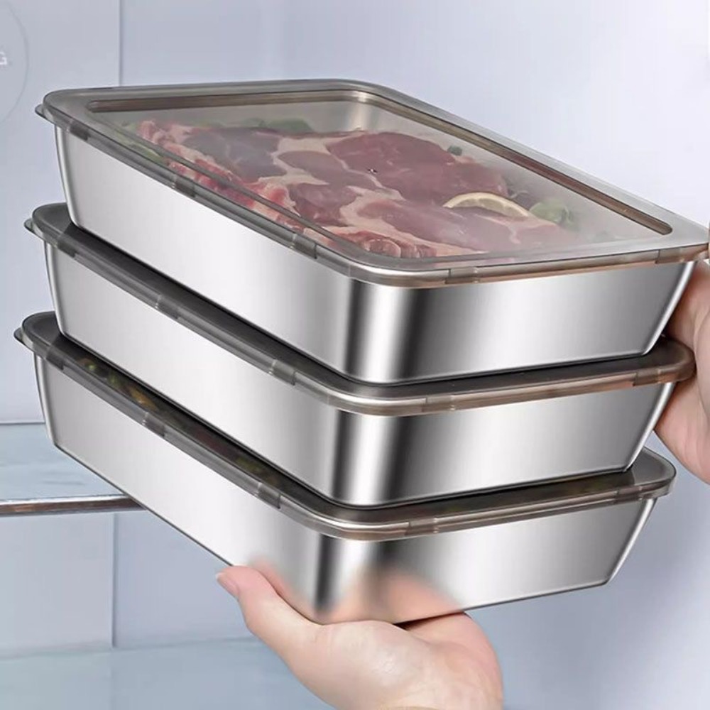Food Storage Meals - Bandeja de Servir em Aço Inoxidável
