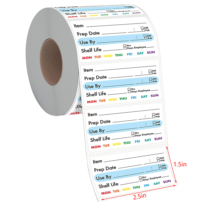Food Storage Expiration Dates - Etiqueta de data autoadesiva, 300 peças/rolo,