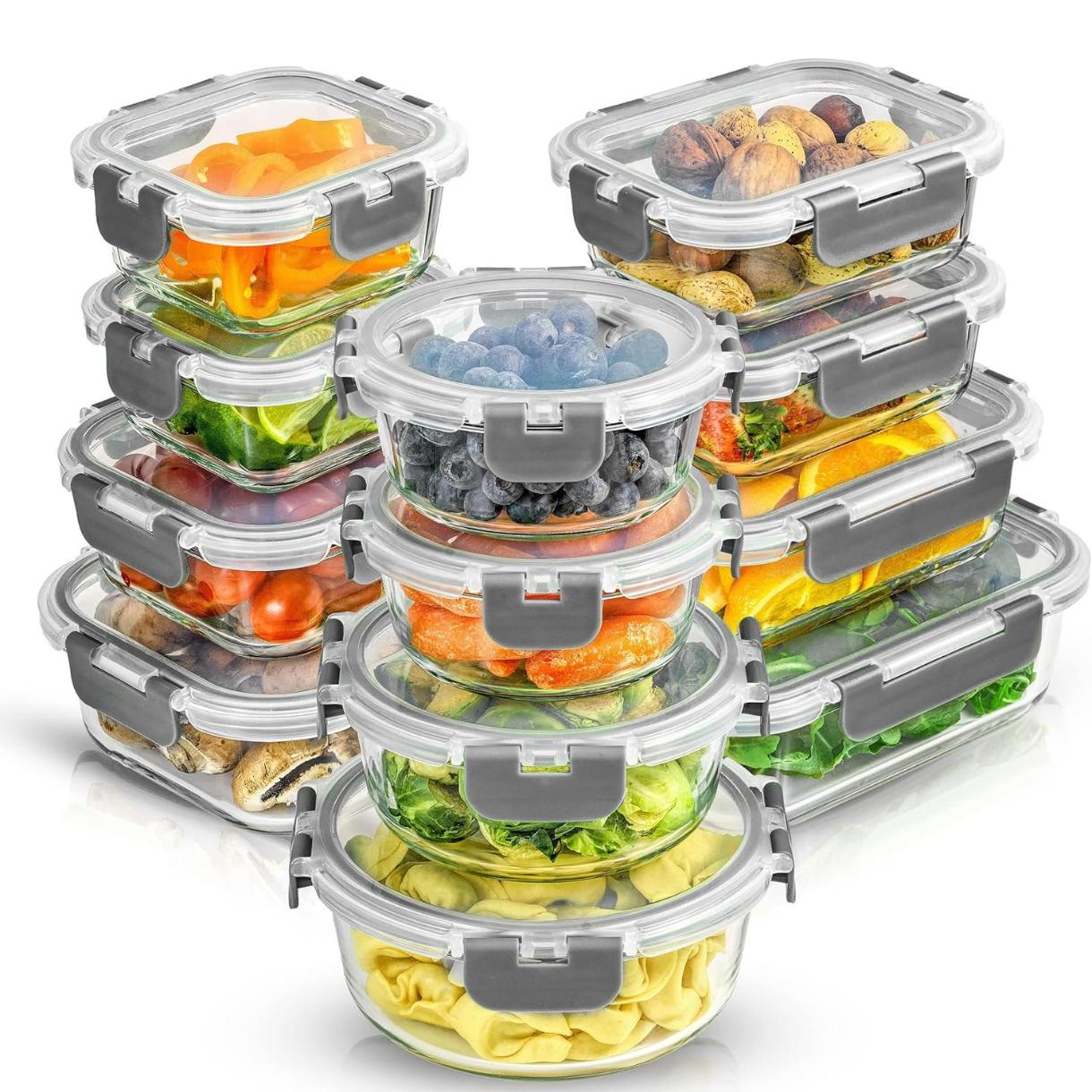 Food Storage Tupperware - Conjunto de 24 recipientes de armazenamento