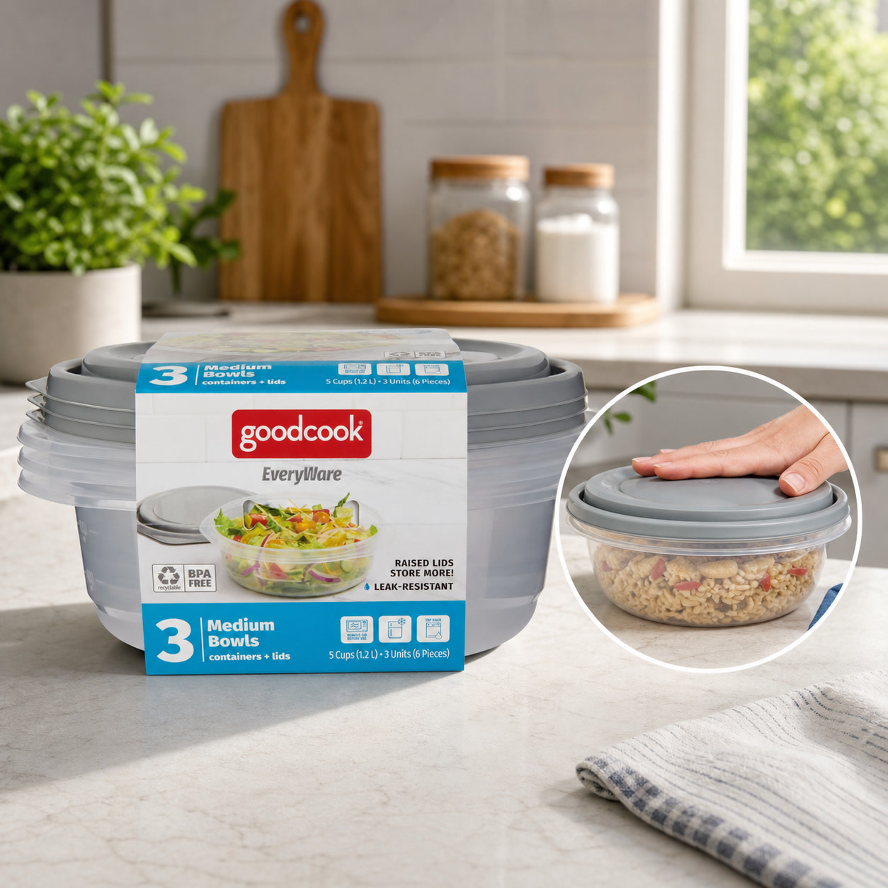 6 peças de recipientes redondo - Food Storage For Pantry avaliação e preço
