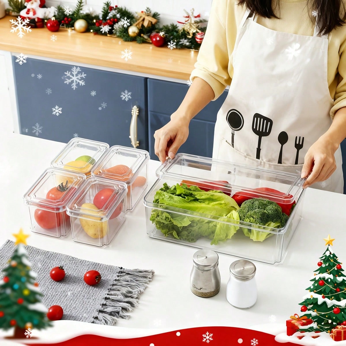 Conjunto de 7/14 caixas organi - Food Storage Kitchen Cabinet avaliação e preço