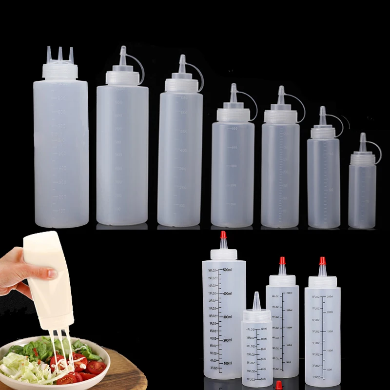 1 pçs vazio 120ml-1000ml pe pl - Condiment Squeeze Bottle avaliação e preço