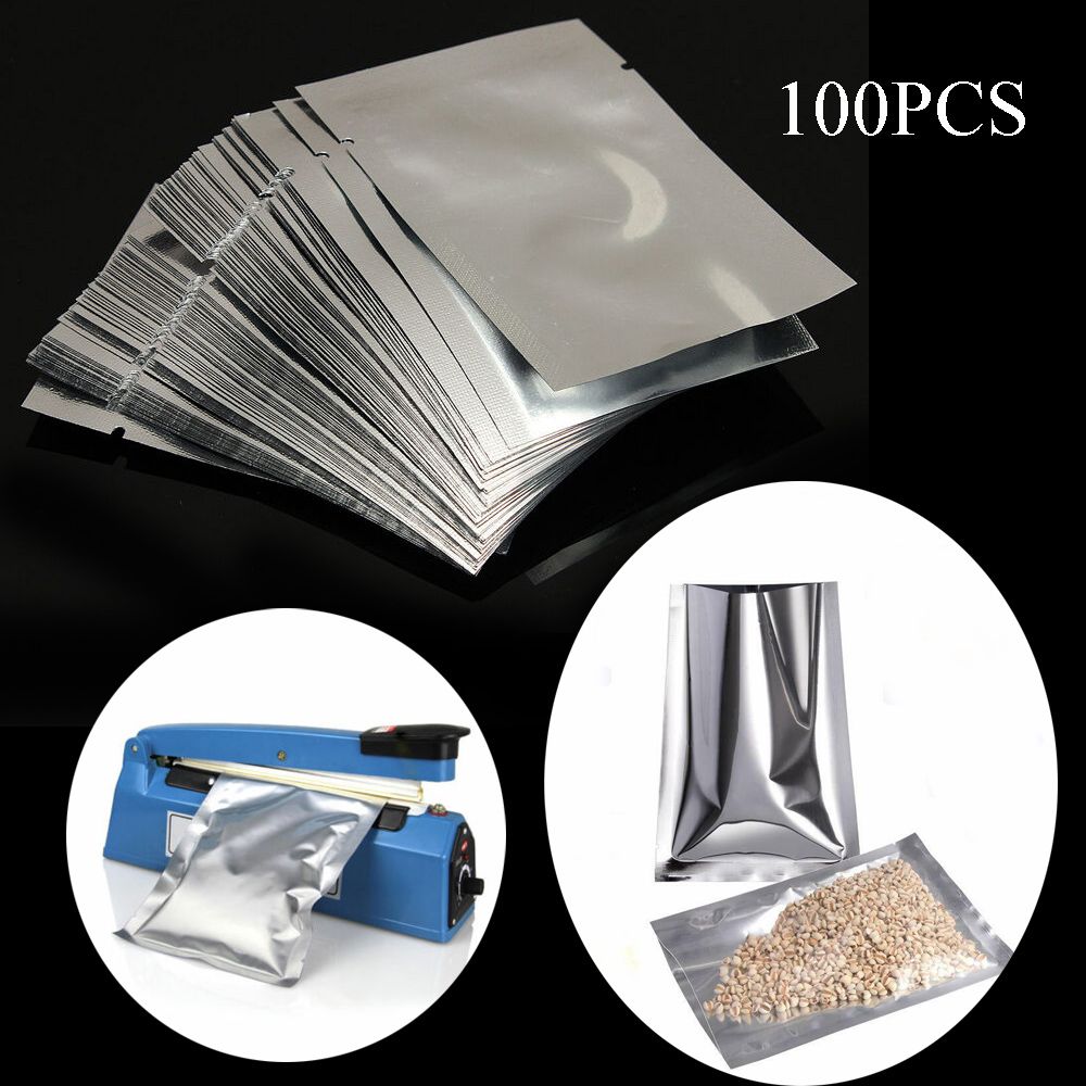 100PCS Sacos de Armazenamento  - Food Storage Aluminum avaliação e preço