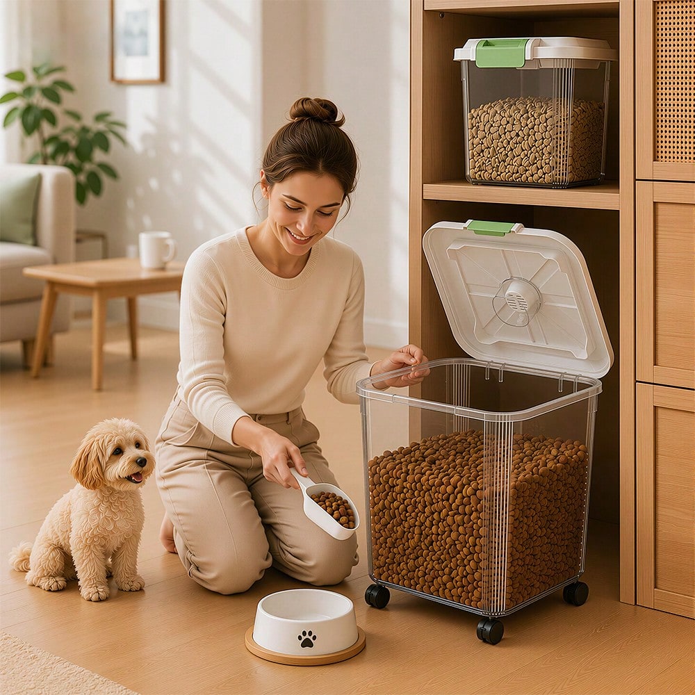 Conjunto de 2 Recipientes Gran - Food Storage With Wheels avaliação e preço