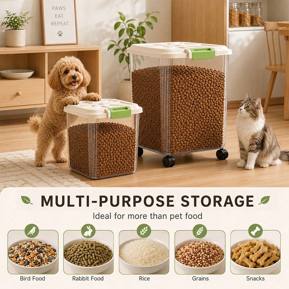 Conjunto de 2 Recipientes Gran - Food Storage With Wheels avaliação e preço