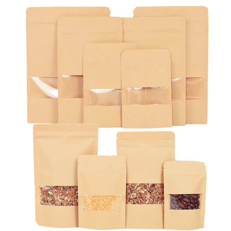 20/50 pçs sacos de papel kraft - Food Storage Zipper Bags avaliação e preço