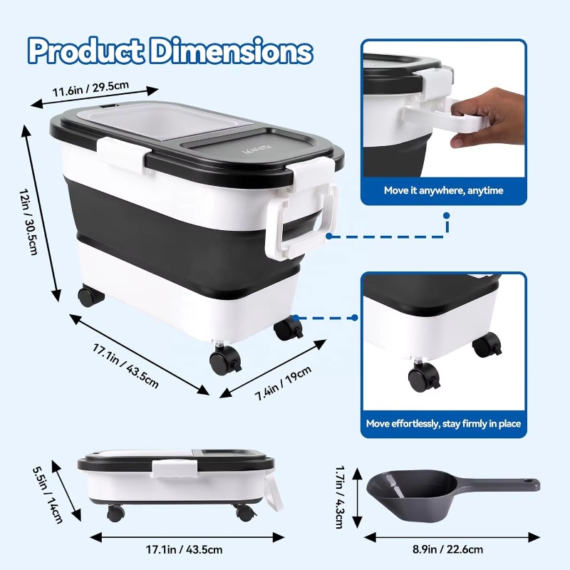 Container de Armazenamento de  - Food Storage With Wheels avaliação e preço